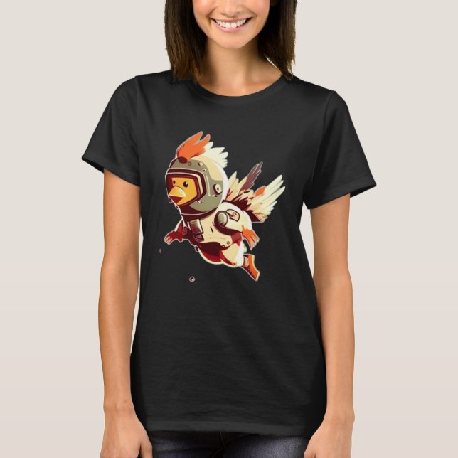 Space Chicken T Shirt (Framsida)