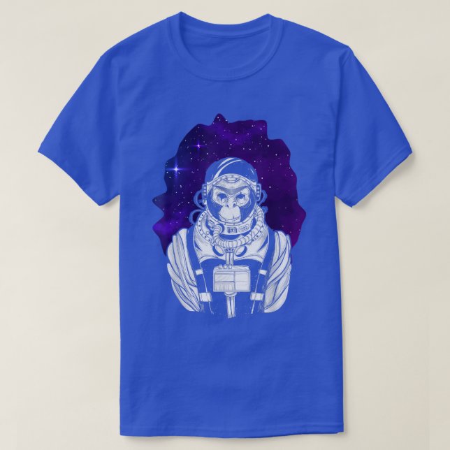Space Chimpanzee Galay Monkey Astronaut T Shirt (Design framsida)