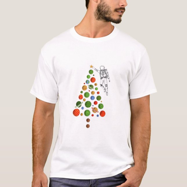Space Christmas  T Shirt (Framsida)