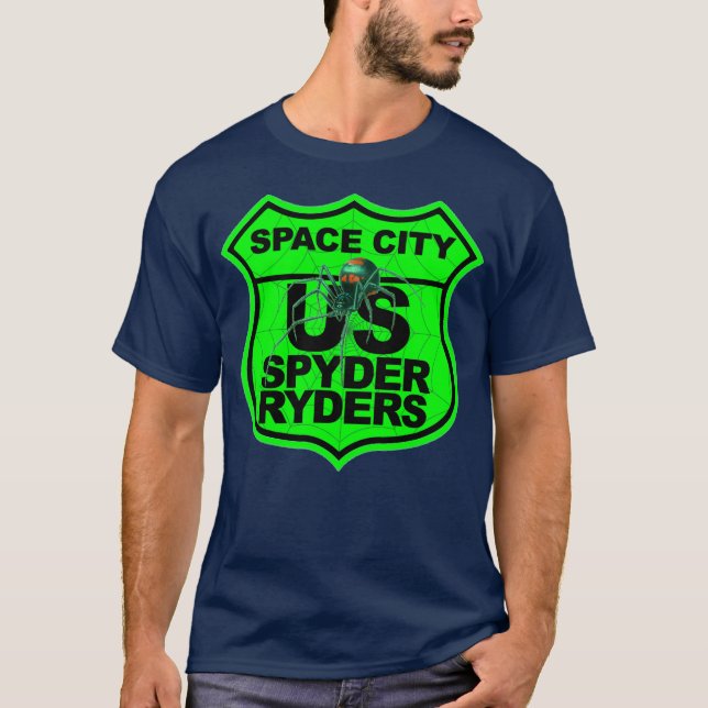 Space City Kapitel - Logotyp Säkerhet Grön T Shirt (Framsida)