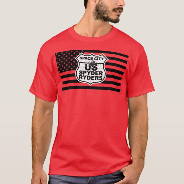 Space City-kapitel - Svart Flagga och Logotyp T Shirt (Framsida)