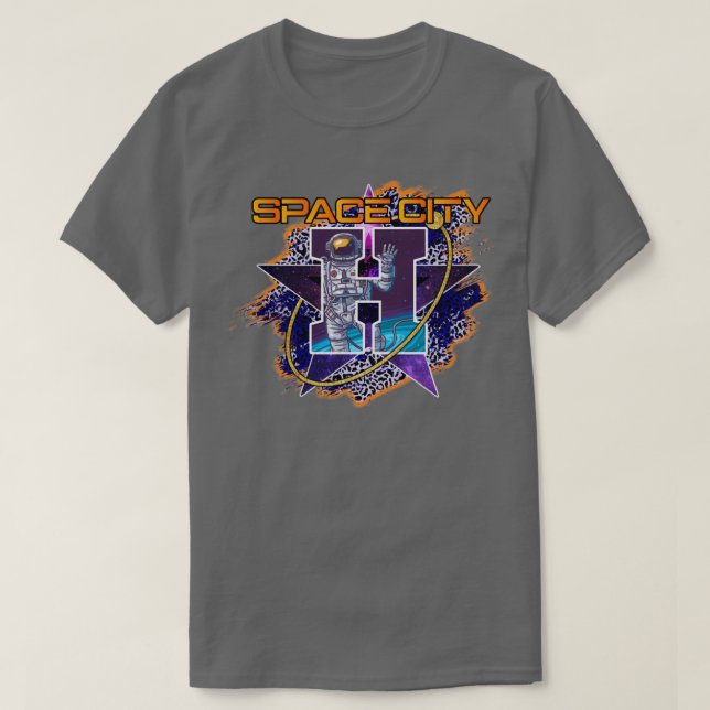 Space City Leopard Baseball T Shirt (Design framsida)