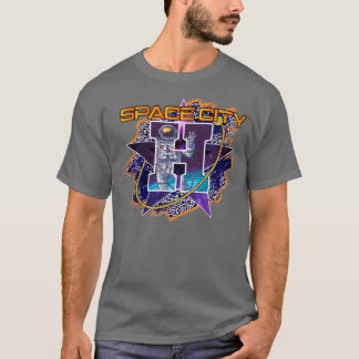 Space City Leopard Baseball T Shirt