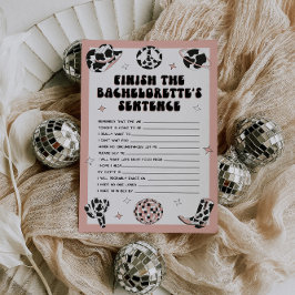 Space Cowgirl Bachelorette Game Avslutar mening