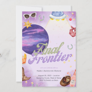 Space Cowgirl Bachelorette Helg-inbjudan Inbjudningar