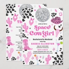 Space Cowgirl Bachelorette Helg Itinerary Inbjudningar
