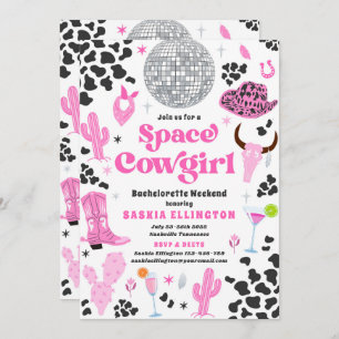 Space Cowgirl Bachelorette Helg Itinerary Inbjudningar