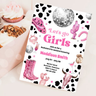 Space Cowgirl Disco Rodeo Bachelorette Helg Inbjudningar