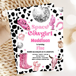 Space Cowgirl Disco Rodeo Land Girl Birthday Inbjudningar