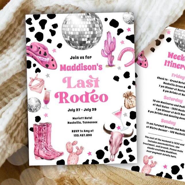 Space Cowgirl Sista Rodeo Sängvätning Inbjudningar (Skapare uppladdad)