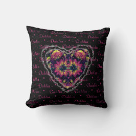Space Dahlias Heart Tapestry Kudde
