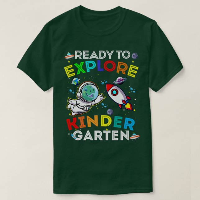 Space Dino Dinosaur Astronaut Redo till Eplore Kin T Shirt (Design framsida)