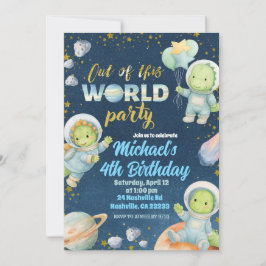 Space Dinosaur Birthday Invitation Inbjudningar
