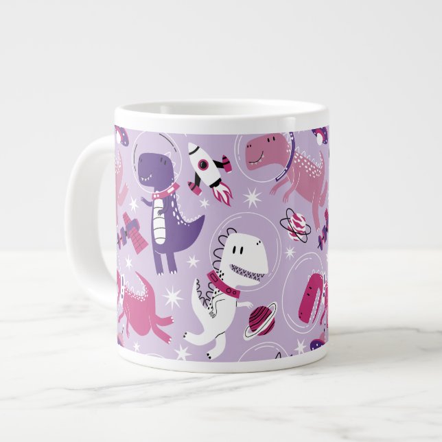 Space-dinosaurier, Cute Dinosaurs, Stars, Space Sh Jumbo Mugg (Framsida vänster)