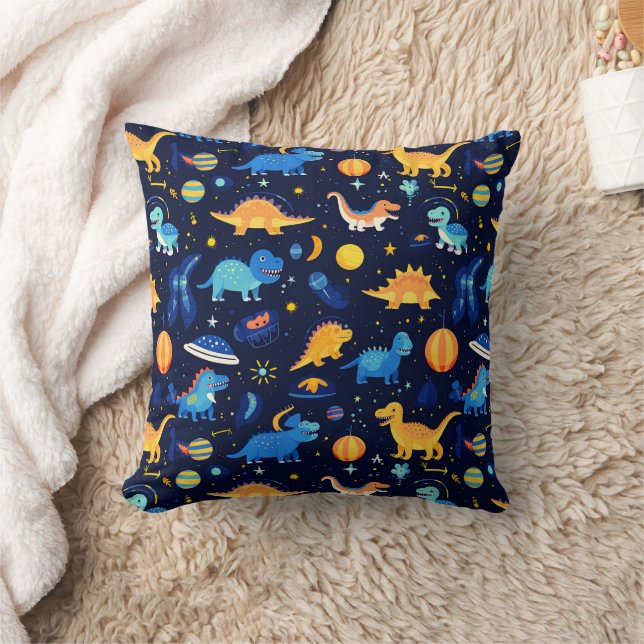 Space Dinosaurs | Cute Astronaut Dino Kids Kudde (Filt)