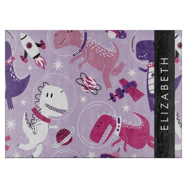 Space Dinosaurs, Cute Dinosaurs, Stars, ditt namn (Framsidan)