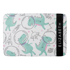 Space Dinosaurs, Cute Dinosaurs, Stars, ditt namn Badrumsmatta