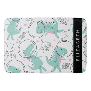 Space Dinosaurs, Cute Dinosaurs, Stars, ditt namn Badrumsmatta