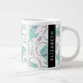 Space Dinosaurs, Cute Dinosaurs, Stars, ditt namn Jumbo Mugg