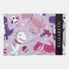 Space Dinosaurs, Cute Dinosaurs, Stars, ditt namn Kökshandduk