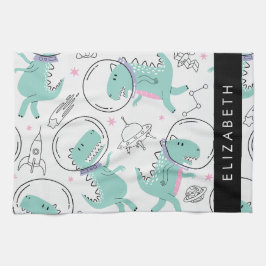 Space Dinosaurs, Cute Dinosaurs, Stars, ditt namn Kökshandduk