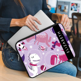 Space Dinosaurs, Cute Dinosaurs, Stars, ditt namn Laptop Fodral