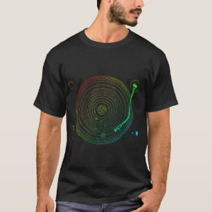 Space DJ-grafik - Solar System Turntable EDM T Shirt