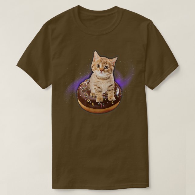 Space Donut Cat Flies Kattunge Galay T Shirt (Design framsida)