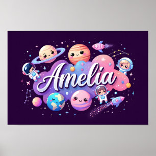 Space Dreams Amelia Wall Art Poster