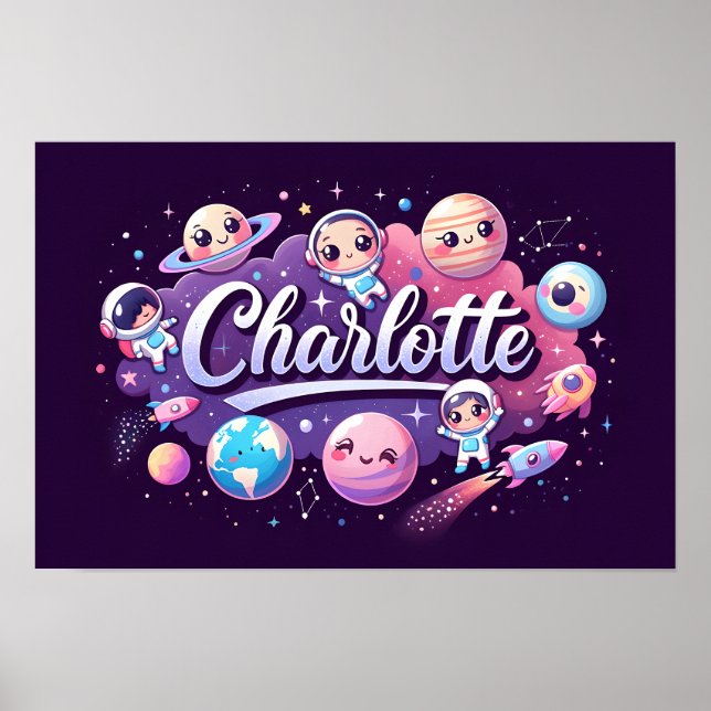Space Dreams Charlotte Wall Art Poster (Framsidan)