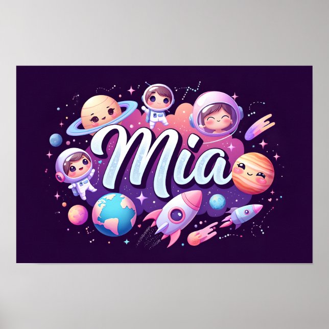 Space Dreams Mia Wall Art Poster (Framsidan)