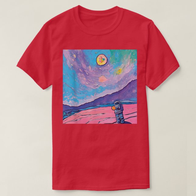Space Exploration Painting Artsy Astronaut T-Shirt (Design framsida)