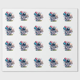 Space Explorer Astronaut Birthday Wrapping Paper  Presentpapper