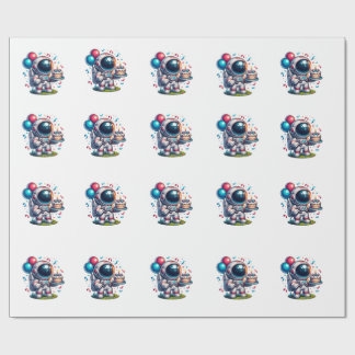 Space Explorer Astronaut Birthday Wrapping Paper  Presentpapper