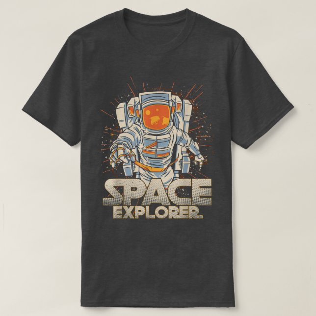 Space Explorer Astronaut Universe Galaxy Planets M T Shirt (Design framsida)
