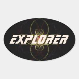Space Explorer av Alexandra Cook alias Linandara Ovalt Klistermärke