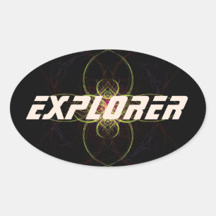 Space Explorer av Alexandra Cook alias Linandara Ovalt Klistermärke