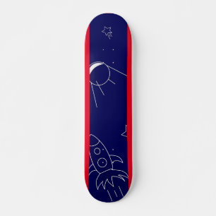 Space Explorer Blue & Red, 7 3/4-tums Skateboard D