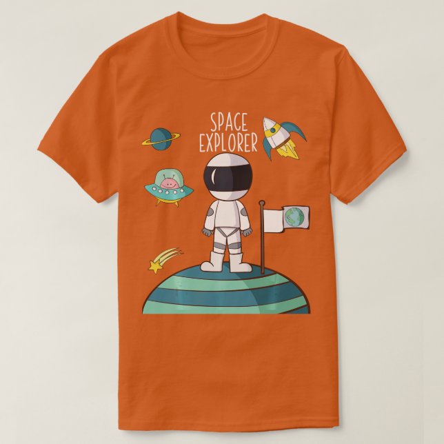 Space Explorer Exploration Gift Inspire Kids Boys T Shirt (Design framsida)