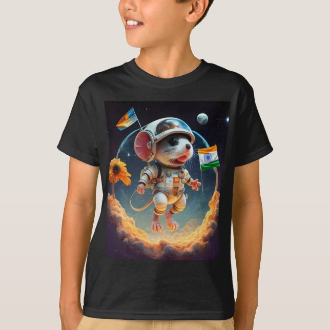 "Space Explorer-mus" T Shirt (Framsida)