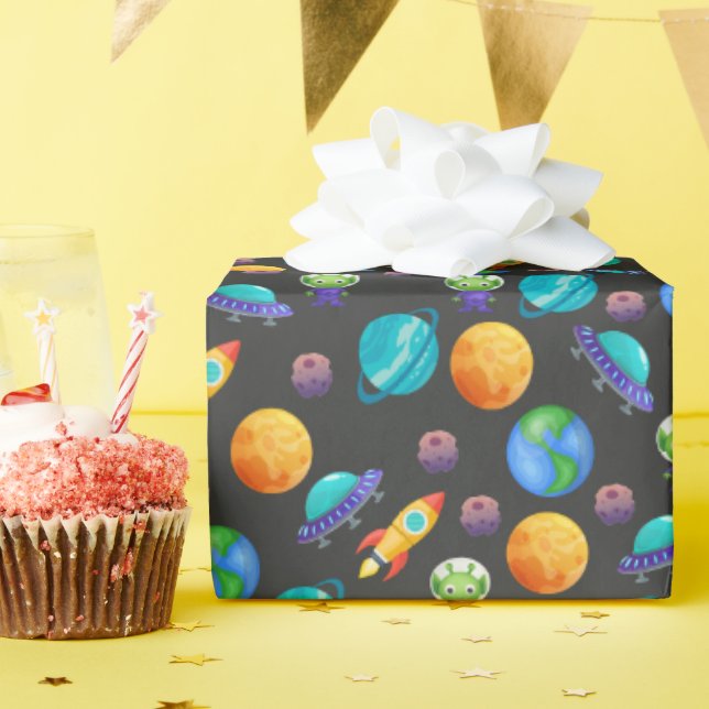 Space Explorer på Black Grain Presentpapper (Födelsedagsfest)