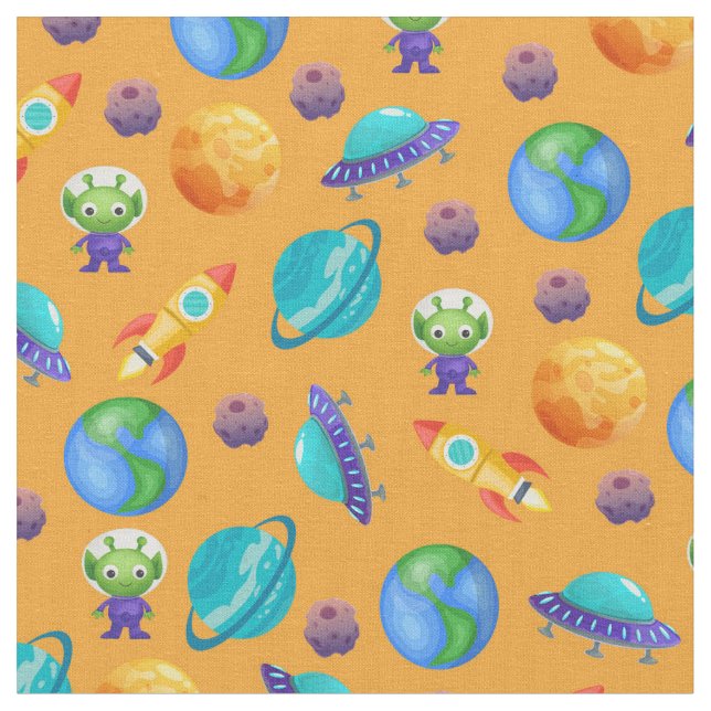 Space Explorer på Merigold-Orange Tyg (Närbild)