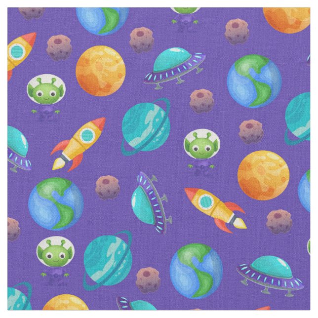 Space Explorer på Royal Blue Tyg (Närbild)