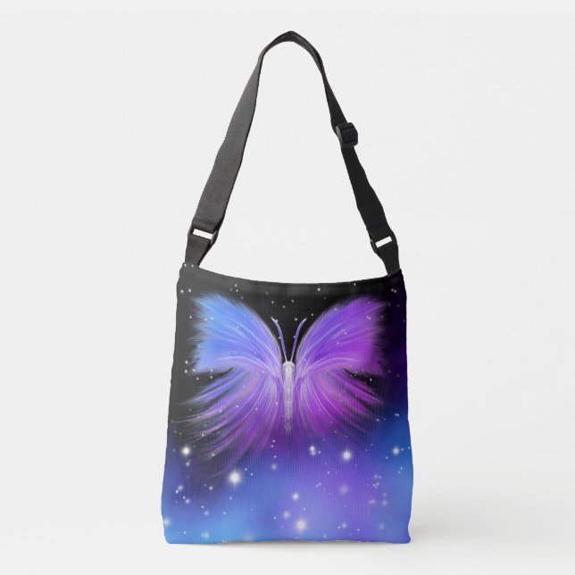 Space Fantasy Butterfly Cosmic Axelväska (Framsida)