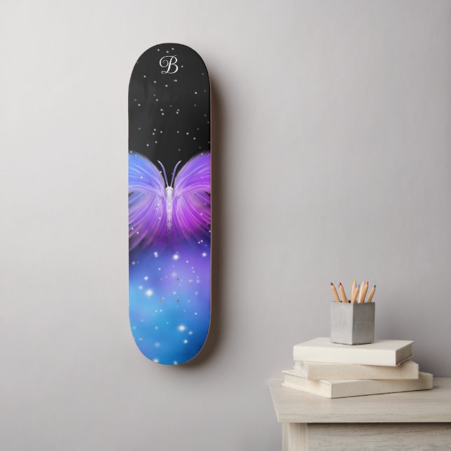 Space Fantasy Butterfly Cosmic Mini Skateboard Bräda 18,5 Cm (Väggkonst)