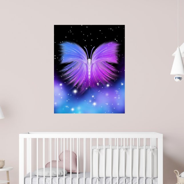 Space Fantasy Butterfly Cosmic Poster (Barnkammare 2)