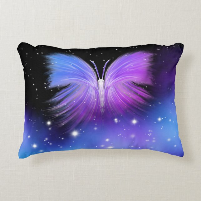 Space Fantasy Butterfly Cosmic Prydnadskudde (Framsidan)
