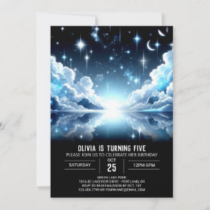 Space Fantasy Celestial Digital Birthday Inbjudningar