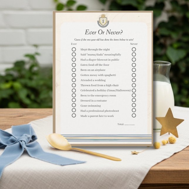 Space First Birthday Ever or Never game card Julkort (Space First Birthday Ever or Never game card)