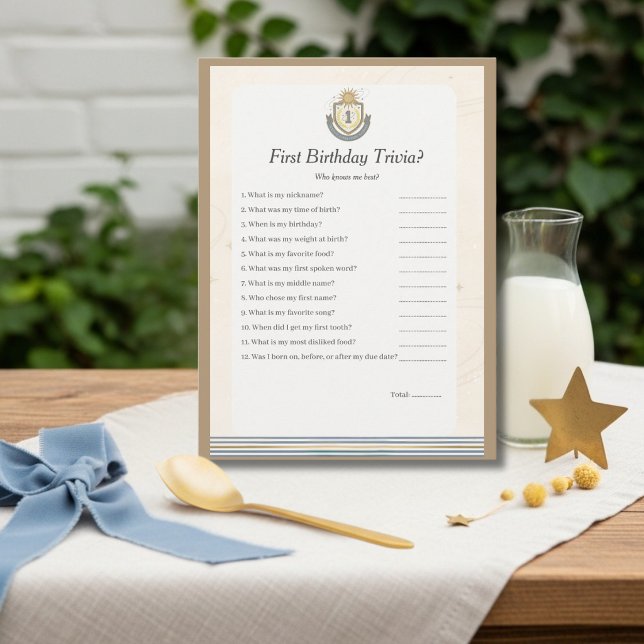 Space First Birthday Trivia game card Julkort (Space First Birthday Trivia game card)